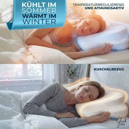 Glückstoff Ergonomisches Nackenkissen aus Memory Foam, Allrounder