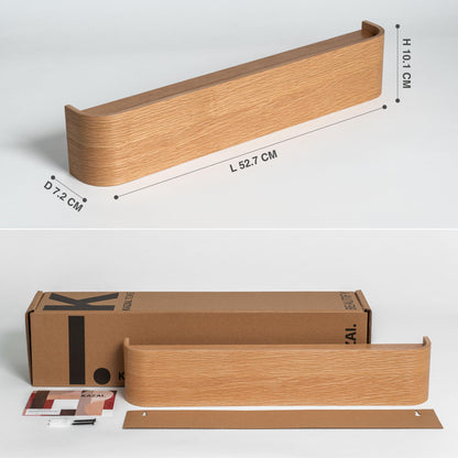 Kazai. Wandgarderobe 'Toke' | Moderne Design-Garderobe mit verdeckten Wandhaken | Garderobenpaneel aus Massivem Echtholz-Furnier | Eiche
