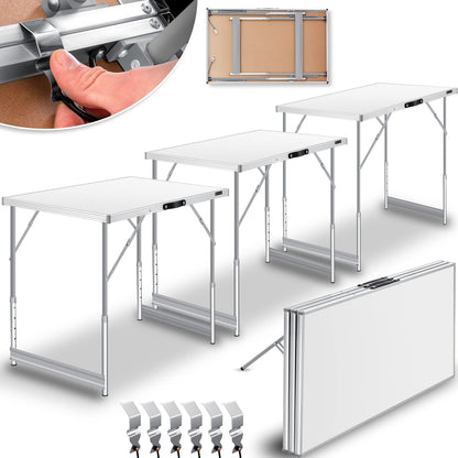 KESSER® Multifunktionstisch Profi 3-teilig Klapptisch 100x60cm: Rechteckiger, klappbarer Tisch zum Aufbau von Buffets oder Arbeitsflächen.