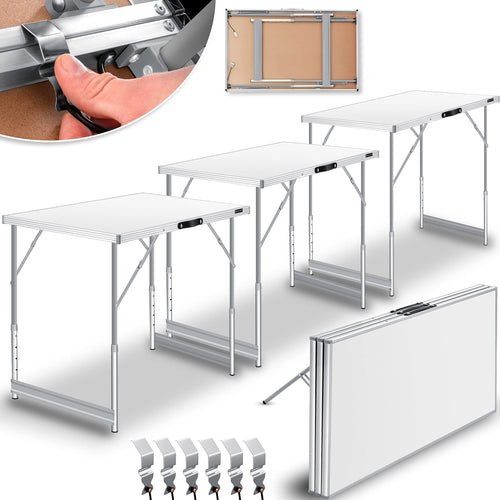 KESSER® Multifunktionstisch Profi 3-teilig Klapptisch 100x60cm: Rechteckiger, klappbarer Tisch zum Aufbau von Buffets oder Arbeitsflächen.