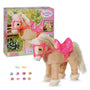 BABY Born My Cute Horse Puppenpferd mit Lauf- und Soundfunktion, Plüschfell und rosa Sattel