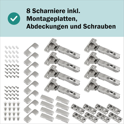 rudis-spareparts Softclose Scharnier für IKEA UTRUSTA 110°, 8 Stück