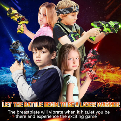 Kukiwhy Lasertag Set, 4 Pistolen & 4 LED-Westen mit Sprühfunktion