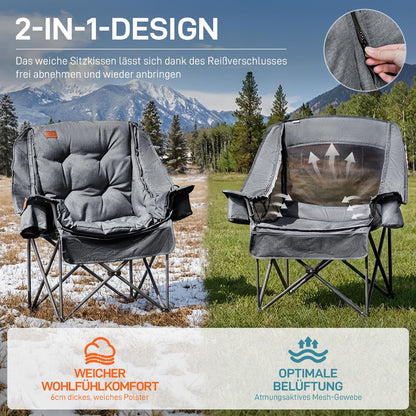 EVER ADVANCED 2-in-1 Campingstuhl faltbar 180 kg mit Kühltasche