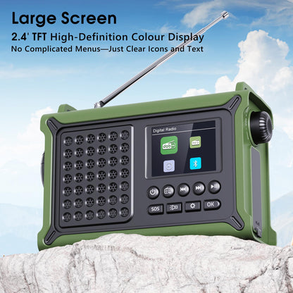 Mesqool Kurbelradio DAB+/UKW Notfallradio mit Solar und Bluetooth