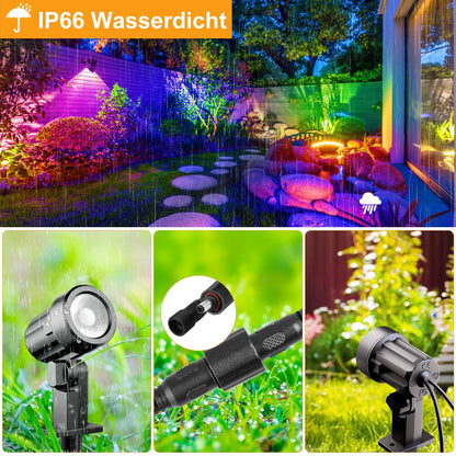 MEIKEE Solarstrahler für Aussen, RGB mit Fernbedienung, 6 Stück