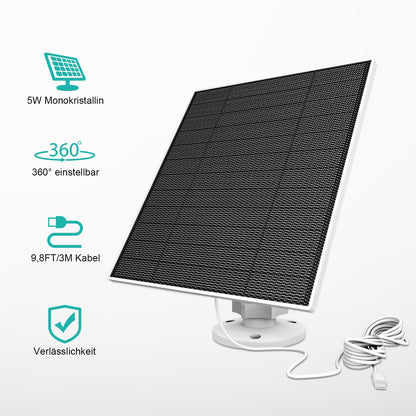 EverExceed Solarpanel für Eufy Kamera, 5W, USB-C, 3er-Pack
