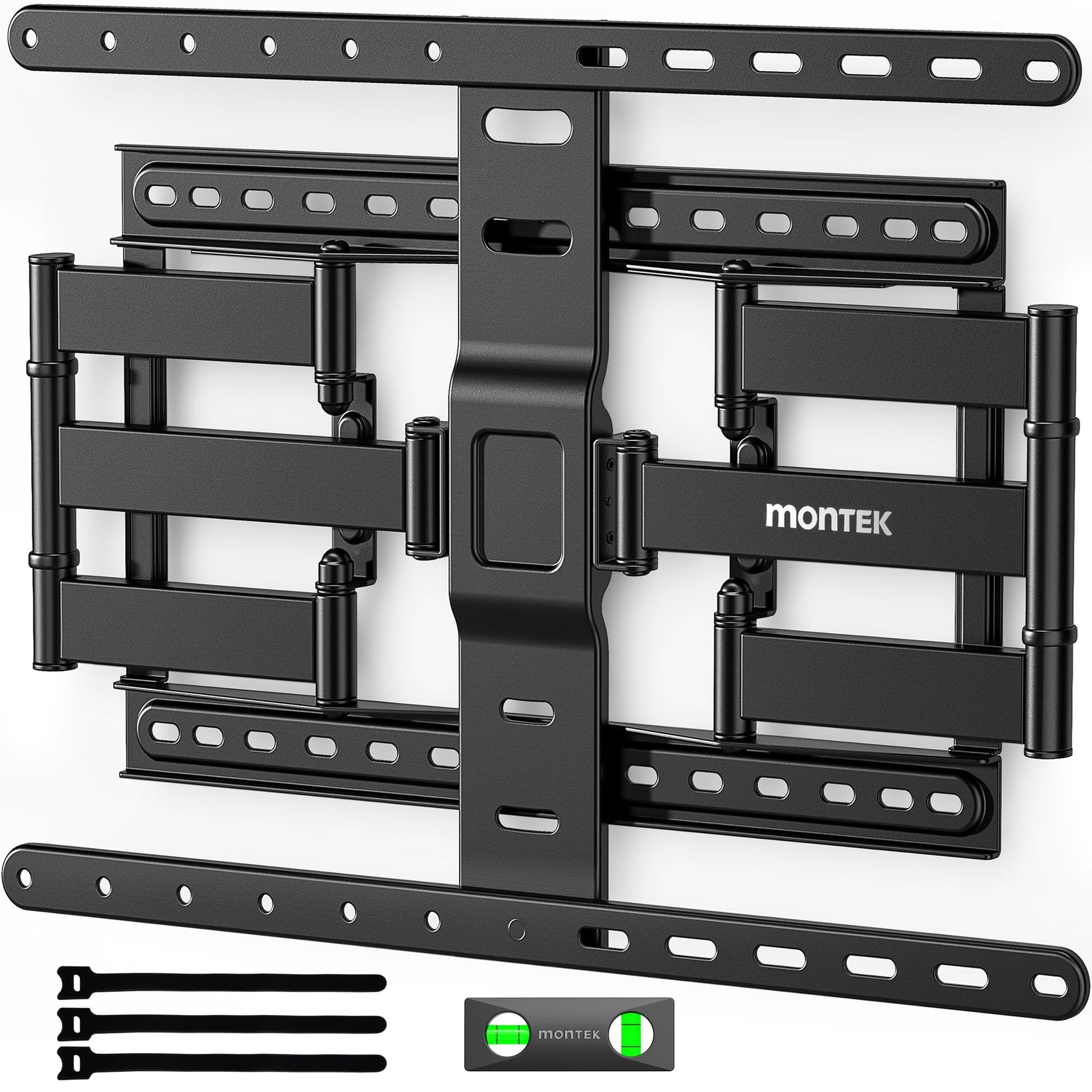 monTEK Ultra Slim TV Wandhalterung Schwenkbar 43-90 Zoll. Schwarze Metallhalterung zum schwenkbaren Anbringen von Fernsehern an der Wand.