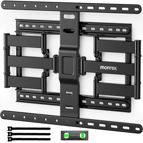 monTEK Ultra Slim TV Wandhalterung Schwenkbar 43-90 Zoll. Schwarze Metallhalterung zum schwenkbaren Anbringen von Fernsehern an der Wand.