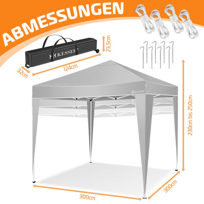 KESSER® Pop-Up Faltpavillon 3x3m Gartenpavillon - Grau