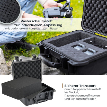 HMF ODK100 Outdoor-Fotokoffer, Transportkoffer mit Rasterschaumstoff