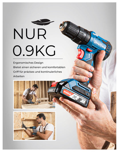Dong Cheng Akku-Schlagbohrschrauber-Set 18V 50Nm bürstenlos