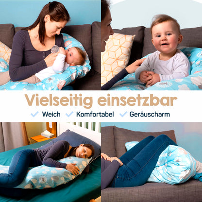 Baby's Stillkissen XXL Schwangerschaftskissen 190 cm mit Bezug
