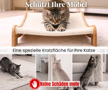 Mookie's Kratzbrett XL 67x42 cm – 2-in-1 Katzenliege aus Massivholz