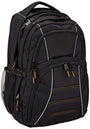 Amazon Basics Laptop-Rucksack bis 17 Zoll, gepolstert, schwarz – mit Schulterriemen und Netzseitentaschen