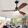 Forrovenco Deckenventilator mit Beleuchtung & Fernbedienung, 132cm. Rundes Gehäuse, Rotorblätter. Erzeugt Luftzirkulation und Licht.