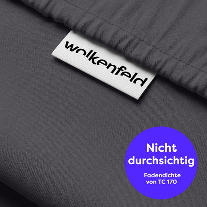 Wolkenfeld Bettwäsche Set - 220x240 Baumwolle Anthracite 3-teilig