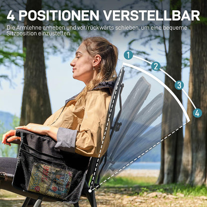 EVER ADVANCED Campingstuhl faltbar, 4-fach verstellbar, 160 kg