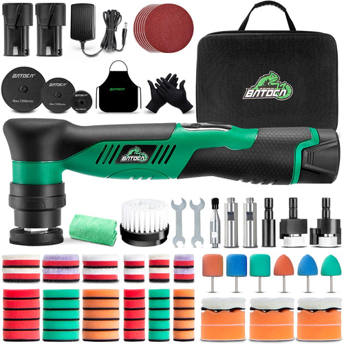 BATOCA S5 Mini Akku Poliermaschine, Rotations- und Exzenterpolierer mit 25/50/75 mm Poliertellern für Autodetailing
