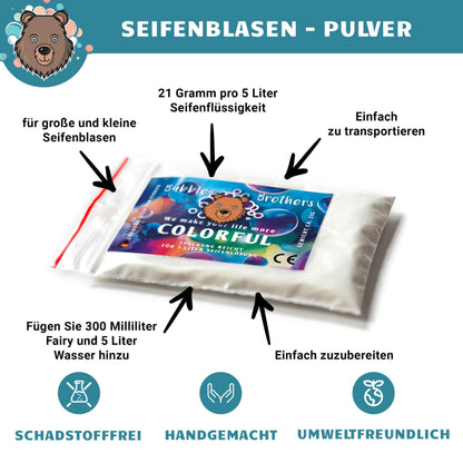 Bubble Brothers Riesenseifenblasen-Set 6-teilig mit 3 Stäben