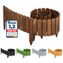 Garronda Rasenkante Beeteinfassung aus Holz 200 x 20 cm, Dunkelbraun, flexibles Rollborder