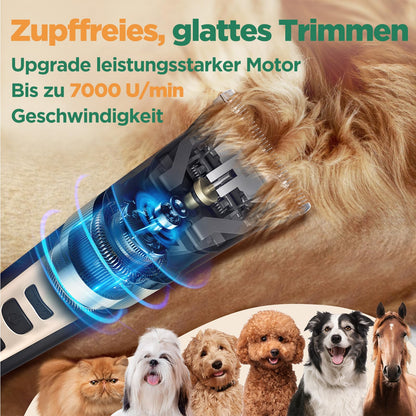 Gimars Hundeschermaschine 6-in-1 Set, kabellos, 7000 U/min, leise