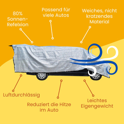 Rosi's Barf-Glück Alu-Schattennetz 4x6 m – Hitzeschutz für Auto