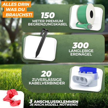 kanoo Mähroboter Begrenzungskabel Set, 150 m Kabel + 300 Erdnägel
