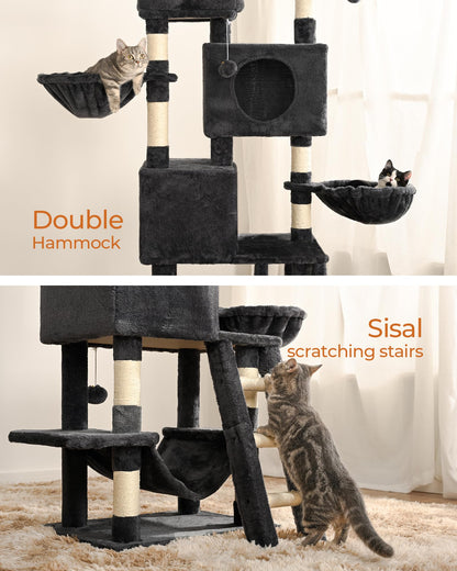 FourFurPets Kratzbaum 160 cm Katzen-Aktivitätsbaum - Rauchgrau