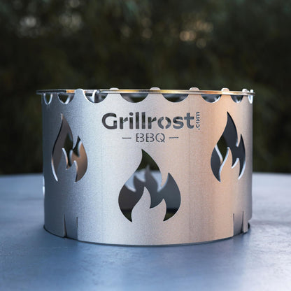 Grillrost.com Edelstahl Wokaufsatz für Feuerplatten mit 20 cm Loch