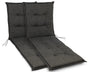 sunnypillow California Liegenauflage 190 x 60 cm 2er Set Anthrazit, gesteppt, mit Befestigungsbändern