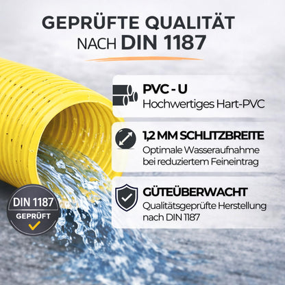 Doubleyou Geovlies & Baustoffe Drainagerohr DN50 10 m mit Filtervlies