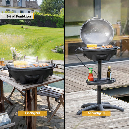 TZS First Austria Elektrogrill 2-in-1 Tischgrill & Standgrill 2400 W