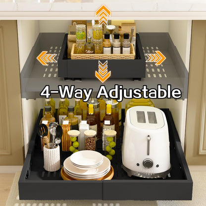 Mointal Teleskopschublade 2er-Set, ausziehbarer Schrank-Organizer