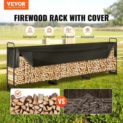 VEVOR Kaminholzregal Metall mit Abdeckung 386x36x117 cm