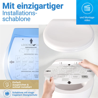 LOBENSWERK WC-Sitz mit Absenkautomatik, antibakteriell, Duroplast