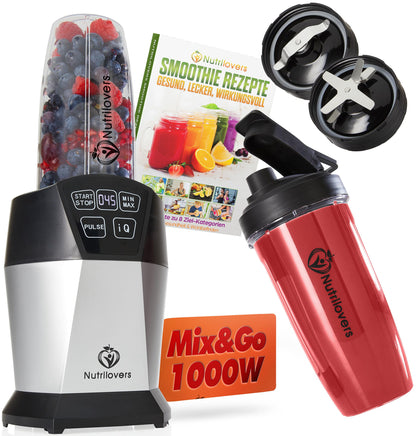 NUTRI-BLENDER Smoothie-Maker Mixer – 1000 Watt, to go. Kompakter Mixer mit Mixbecher. Püriert Zutaten für To-go-Smoothies.