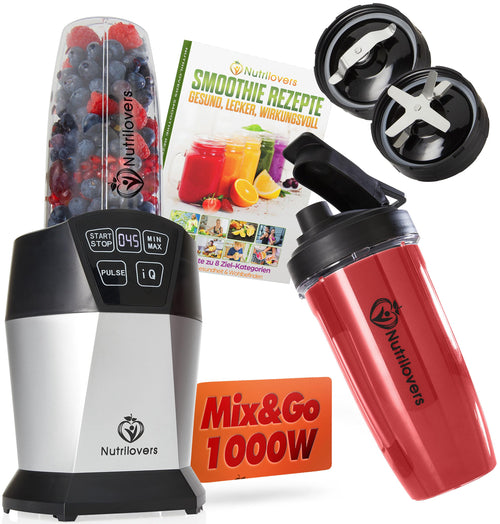 NUTRI-BLENDER Smoothie-Maker Mixer – 1000 Watt, to go. Kompakter Mixer mit Mixbecher. Püriert Zutaten für To-go-Smoothies.