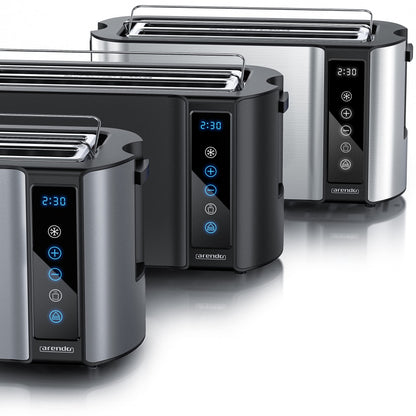 Arendo Toaster Langschlitz - Edelstahl 4 Scheiben Touchscreen
