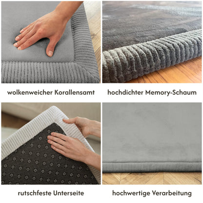 Hakuna Matte Babyspielmatte 200x150 cm, Dunkelgrau, mit Memory-Schaum