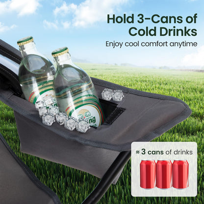 HIGH POINT SPORTS Campingstuhl faltbar 2er Set mit Getränkehalter