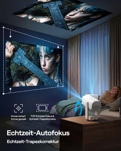 Aurzen D1 air Smart Beamer, Full HD 1080p, HDR10, weiss