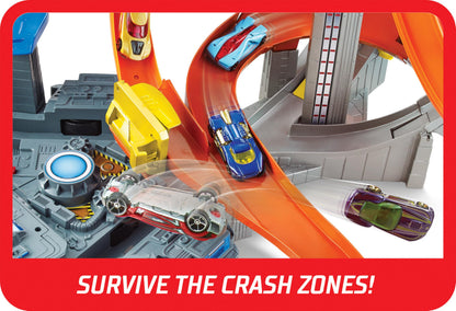 Hot Wheels Mega Crash Superbahn Autorennbahn mit Looping - CDL45