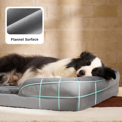 Bedsure Orthopädisches Hundebett 89x63 cm, waschbar, grau