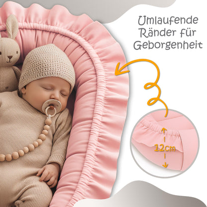 Totsy Baby Babynest 90x50 cm – Kuschelnest für Neugeborene, Rosa
