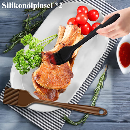 Grilliance Grillbesteck Set 38-teilig, Edelstahl, mit Grillkoffer