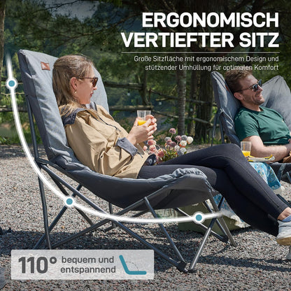 EVER ADVANCED Campingstuhl XXL faltbar gepolstert bis 180 kg