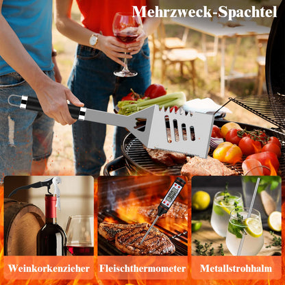 Grilliance BBQ-Grillbesteck-Set 38-teilig aus Edelstahl mit Koffer