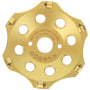 PRODIAMANT PKD Diamantschleiftopf für Winkelschleifer 125mm 6 Segmente, silber, topfförmig. Schleift Beton und Estrich.