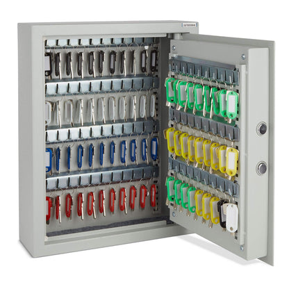 VonHaus Digitaler Schlüsseltresor - Wandmontage, 71 Schlüssel. Rechteckiger, grauer Metallschrank zur sicheren Aufbewahrung von 71 Schlüsseln an der Wand.